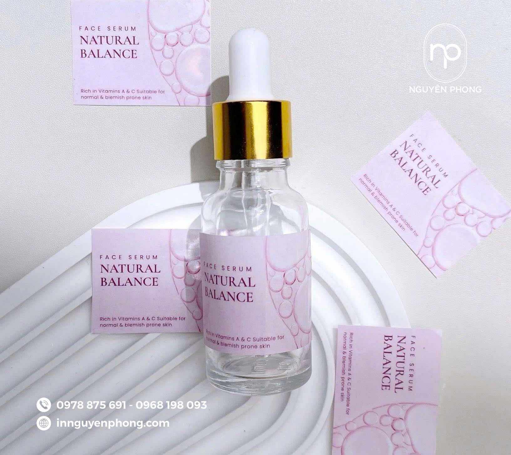 In tem nhãn lọ serum bằng decal nhựa
